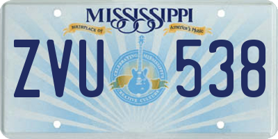 MS license plate ZVU538