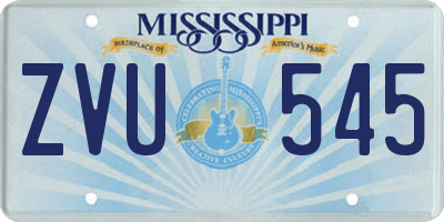 MS license plate ZVU545