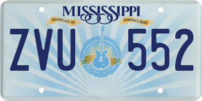 MS license plate ZVU552