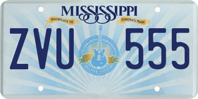 MS license plate ZVU555