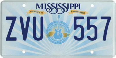MS license plate ZVU557