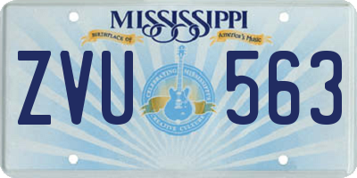 MS license plate ZVU563