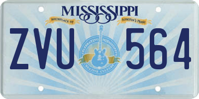 MS license plate ZVU564