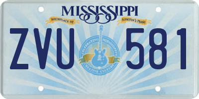 MS license plate ZVU581