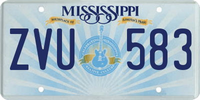 MS license plate ZVU583