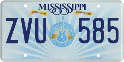MS license plate ZVU585