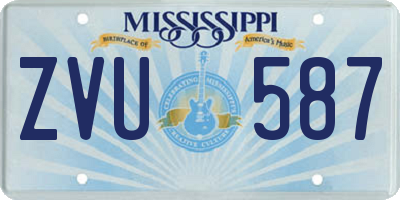 MS license plate ZVU587