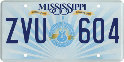 MS license plate ZVU604