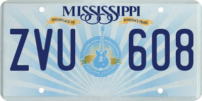 MS license plate ZVU608