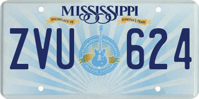 MS license plate ZVU624
