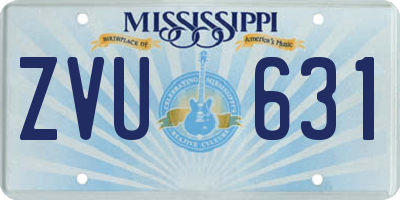 MS license plate ZVU631