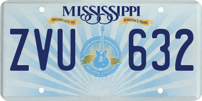 MS license plate ZVU632