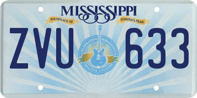 MS license plate ZVU633