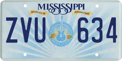 MS license plate ZVU634
