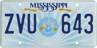 MS license plate ZVU643