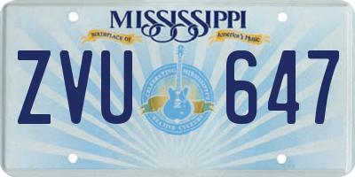 MS license plate ZVU647