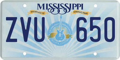 MS license plate ZVU650