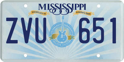 MS license plate ZVU651