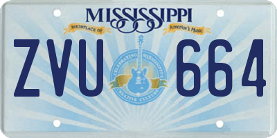 MS license plate ZVU664