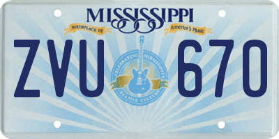MS license plate ZVU670
