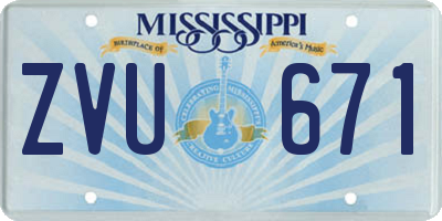 MS license plate ZVU671