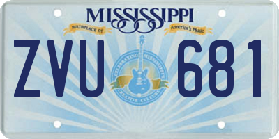 MS license plate ZVU681