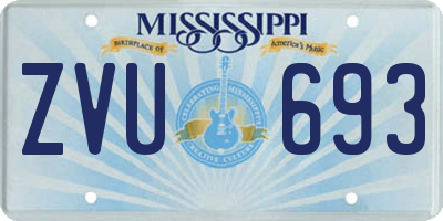 MS license plate ZVU693