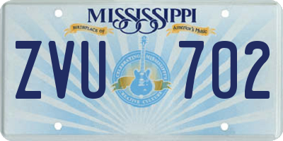 MS license plate ZVU702