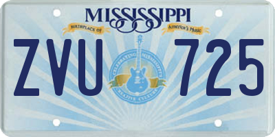 MS license plate ZVU725