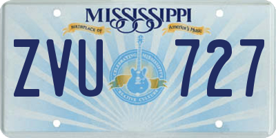 MS license plate ZVU727