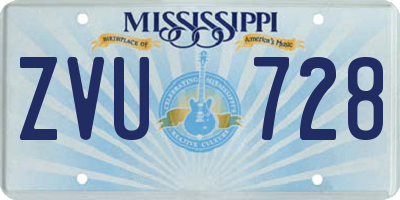 MS license plate ZVU728