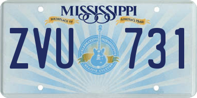 MS license plate ZVU731