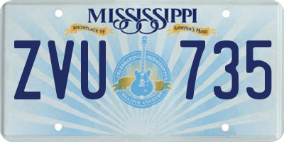 MS license plate ZVU735