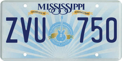 MS license plate ZVU750