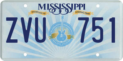MS license plate ZVU751