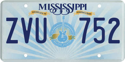 MS license plate ZVU752