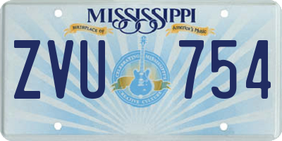 MS license plate ZVU754