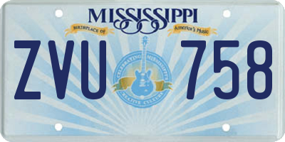 MS license plate ZVU758