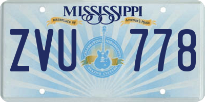 MS license plate ZVU778