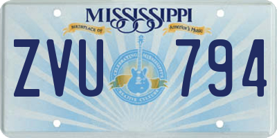 MS license plate ZVU794