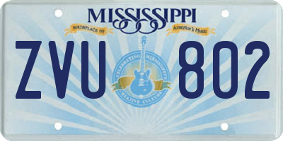 MS license plate ZVU802
