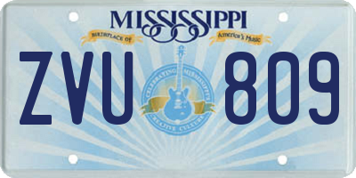 MS license plate ZVU809