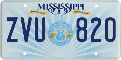 MS license plate ZVU820