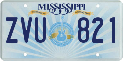 MS license plate ZVU821