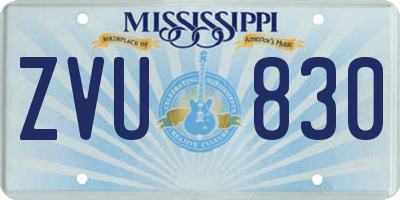 MS license plate ZVU830