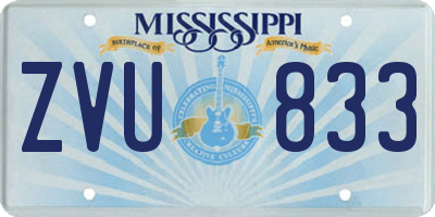 MS license plate ZVU833