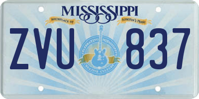 MS license plate ZVU837