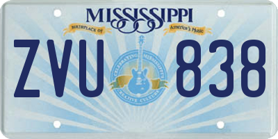 MS license plate ZVU838
