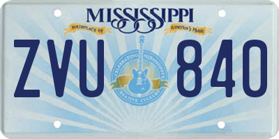 MS license plate ZVU840