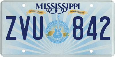 MS license plate ZVU842